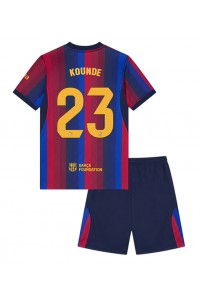 Barcelona Jules Kounde #23 Jalkapallovaatteet Lasten Kotipeliasu 2026-27 Lyhythihainen (+ Lyhyet housut)